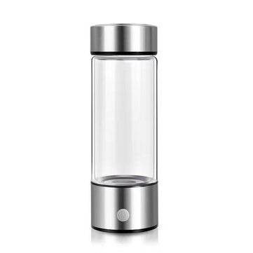 420ml Water Ionizer Bottle USB Rechargeable Negative Ion Water Cup Hydrogens-ric... (COLOR.: SILVER)