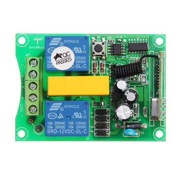 433MHz AC220V 2 Channel Wireless Remote Control Switch Module Motor Forward Reverse Controller AK-DJ