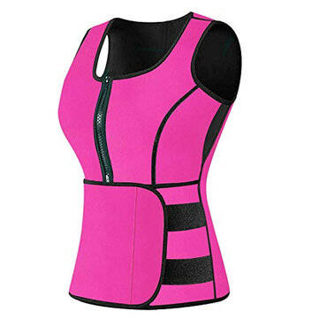Women Adjustable Sauna Slimming Sweat Belt Vest Waist Body Shaper Tan... (SIZE: XL | COLOR: ROSERED)