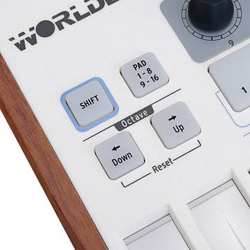 Worlde Professional 25-Key MIDI Keyboard Controller USB MIDI Drum Pad and Ultra-Portable Mini MIDI C