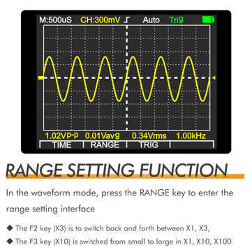 MUSTOOL MT8208 Intelligent Graphical Digital Oscilloscope Multimeter 2 in 1 With 2.4 Inches Color Sc