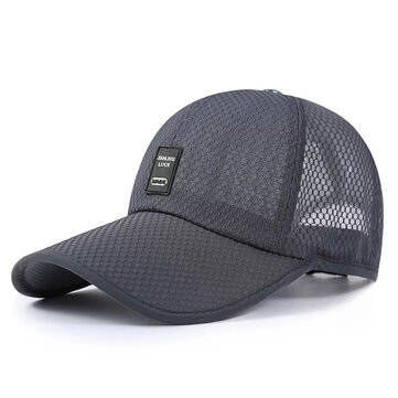 Outdoor Quick Dry Snapback Baseball Cap Summer Net Hat Casual Breathable Solid ... (COLOR: DARKGREY)