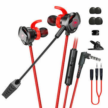 PLEXTONE RX3 3.5mm Wired Gaming Earphone With Microphone In Ear Bass Headphone Earbu... (COLOR: RED)