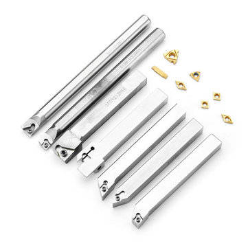 Drillpro Upgrade 21pcs 12mm Turning Tool Holder Lathe Boring Bar+Carbide Insert+Wrench Set