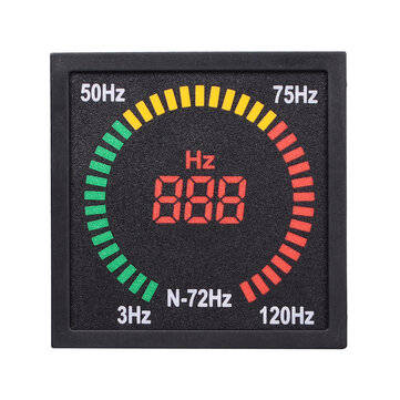 N-72HZ 3~120Hz 68mm Hole Size Digital Frequency Meter 73mm Square Panel LED Display Electrical Hertz
