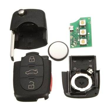 Car Flip Uncut Key Entry Remote Control Fob 4 Button for Audi A4 A6 A8 S4 S6 S8 TT