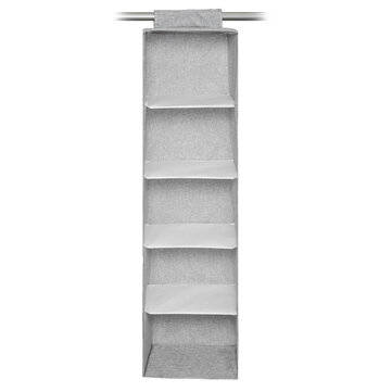 5 Tiers Cotton Linen Storage Hanging Bag Washable Wardrobe Closet Hanging Shoes Shelf Organizer for