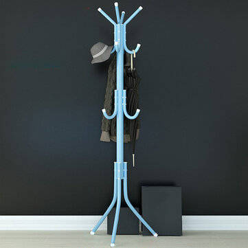 Coat Stand Garment Rack Shelf Metal Jacket Umbrella Hanger Standing 12 Hook (COLOR: BLUE)