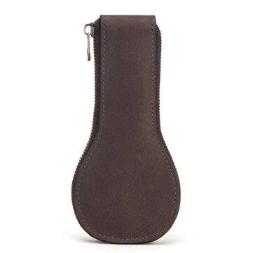 Men Genuine Leather Retro Travel Watch Bag Fashion Creative Watch Storage Bag (color: Coffee)