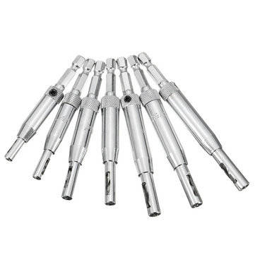 7pcs HSS Hex Shank Self Centering Door Lock Hinge Drill Bit Pilot Hole Tool Set