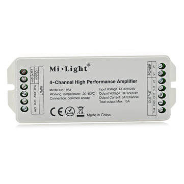 Mi Light DC12V-24V PA4 4-Channels RGB RGBW LED Amplifier Controller for LED Strips