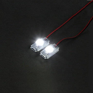 RC Lander Super Bright 2 x White Blue Add On LED Light Set for RC Models Airplane (COLOR.: WHITE)