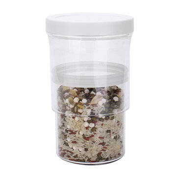 Press Cereal Vacuum Storage Box Tank Kitchen Food Grain Container Dispenser