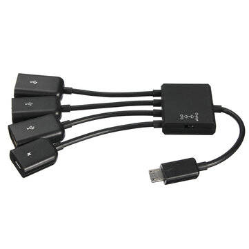 4 Port Micro USB OTG Hub Adapter Cable Data Line Power Charging for Galaxy S5 S4 S3 Google Nexus