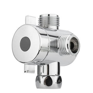 3 Way Shower Diverter Chrome G1/2 Inch T-Adapter Shower Components Adjustable Valve Adapter