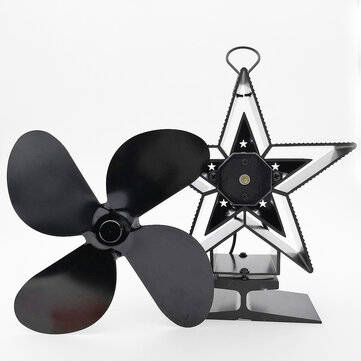 4-Blade Heat Powered Stove Fan for Wood/Log Burner/Fireplace Increases More Warm Air Eco-Friendly Ho