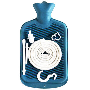 2L Enema Bag Colonic Irrigation Reusable Irrigation Medical Colon Cleansing Home (COLOR1: BLUE)