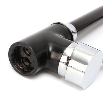 Black Plating Kitchen Sink Hot Cold Faucet Single Handle LED 3 Colors Changing Basin Mixer Tap