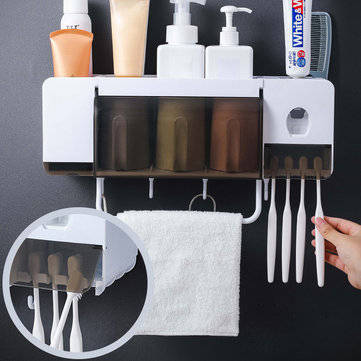 Toothbrush Holder Wall Mount Sucker Bathroom Suction Cup Set Rack Stick Firmly