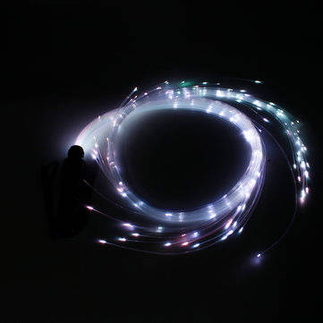 LED Fiber Optic Whip Strip Light 360 RGB Multi-Mode Flashlight Show Music Dance Festival Battery O