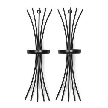 2Pcs Modern Style Wall Hanging Mount Candlestick Iron Candle Holder Sconce Decor