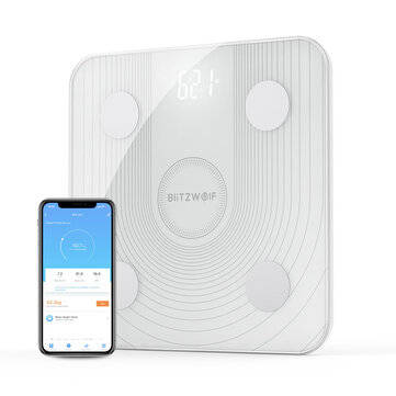 BlitzWolf BW-SC1 WiFi Smart Body Fat Scale APP Control BMI Data Analysis with 13 Body Metrics Digi