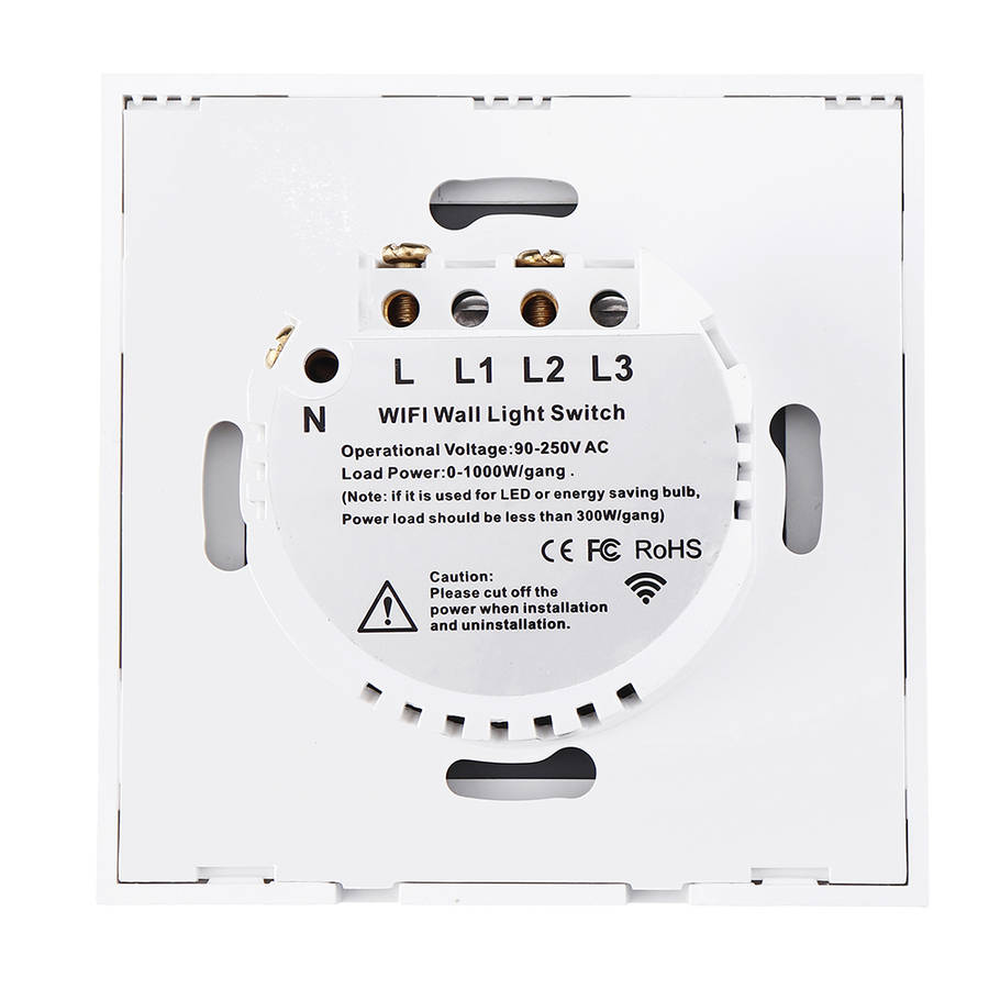 New Tuya Smart Life EU 2 Gang Smart WIFI Light Switch Interruptor Touch Wall Power Switch App