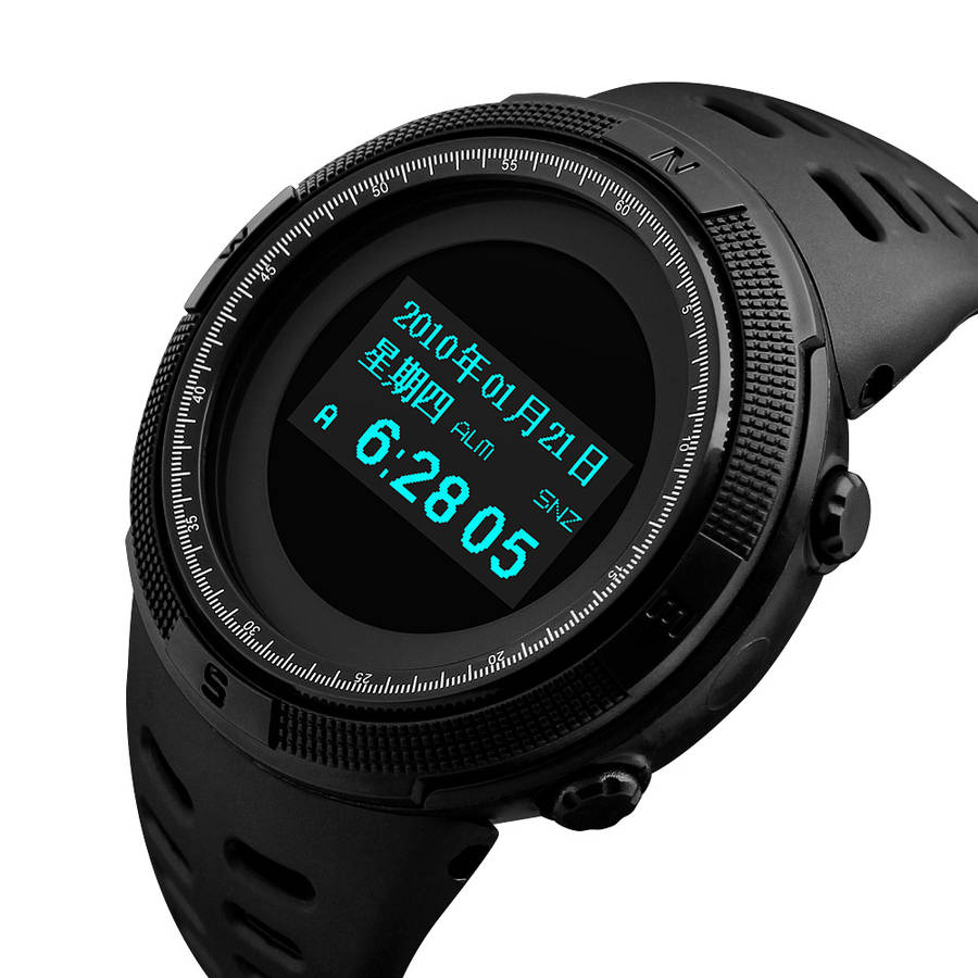 New SKMEI 1360 Compass Thermometer Countdown Pedometer Calorie OLED Digital Watc