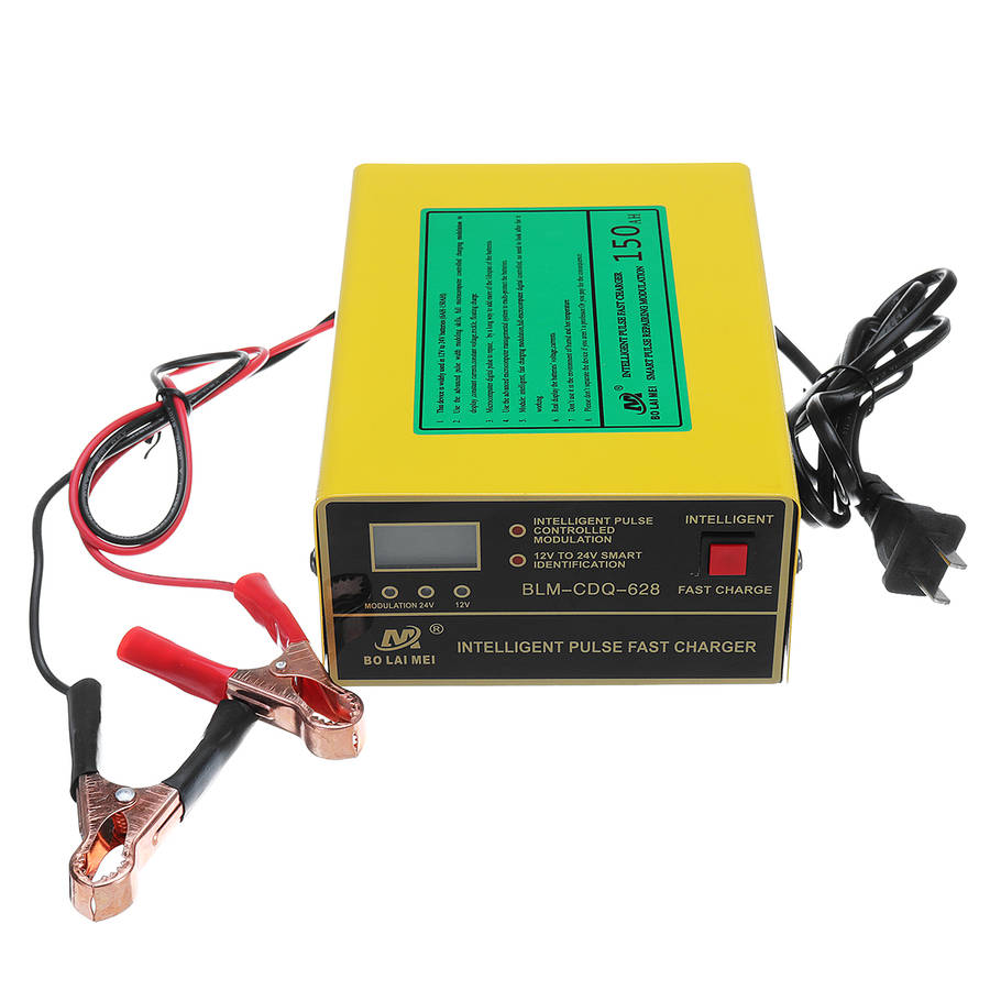 New 12V/24V Lead Acid & Lithium Battery Charger for Auto Car Pulse Repair Fast Charge