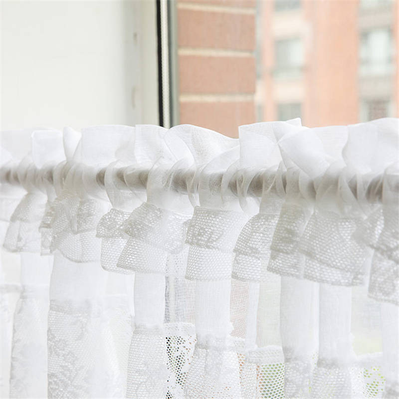 Country Style American Polyester Linen Embroidery Cafe Curtain Home Kitchen Curtain