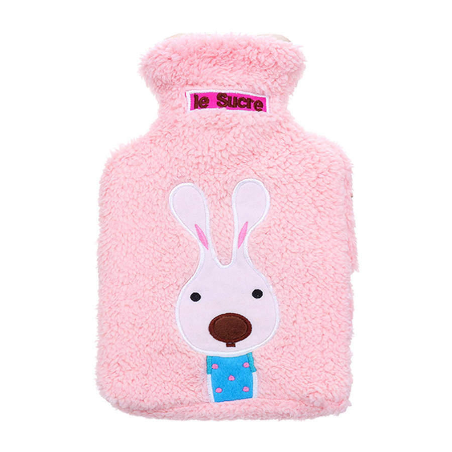 New 21x14cm Portable Hot Water Bottle Bag Creative Cute Cartoon Rabbit Hand Warm