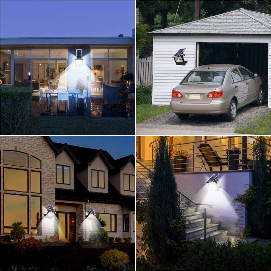 200W 332LED Solar Powered LED Floodlight Security Flood Light Spot Wall Lamp + Remote