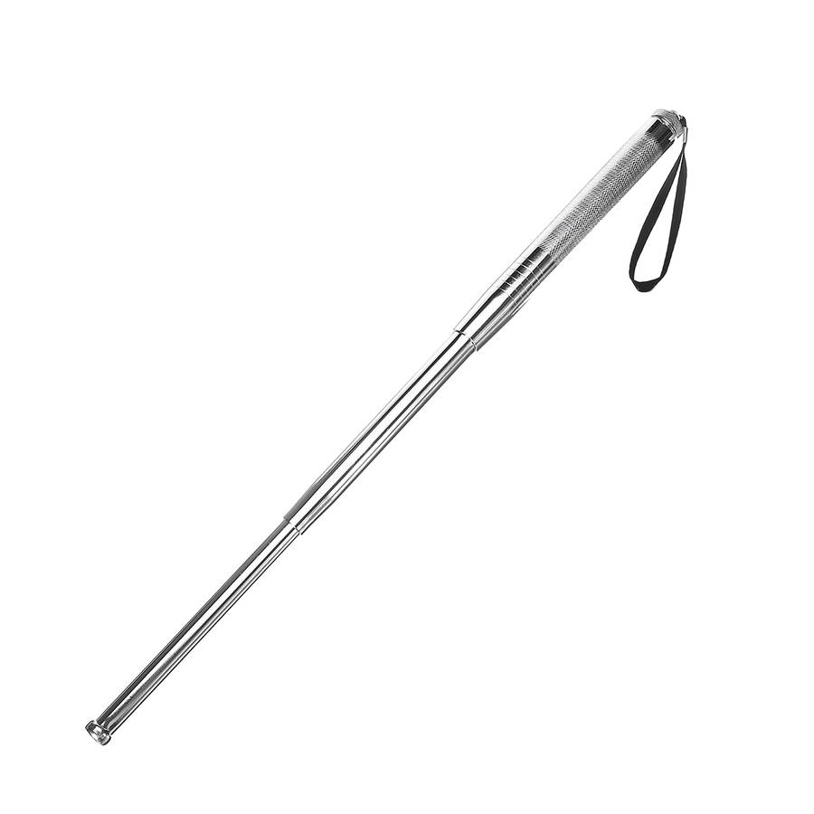 Telescopic Steel Stick Rod Safe Walking Security Emergency Portable 3 Sections Rod (Color Silver)