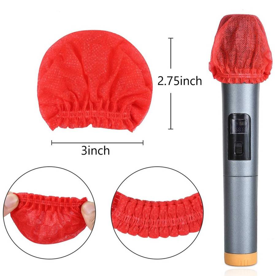 120 Pcs Microphone Cover Odor Removal Disposable Mike Cover Non-Woven Cloth Shield Micraphone Cover