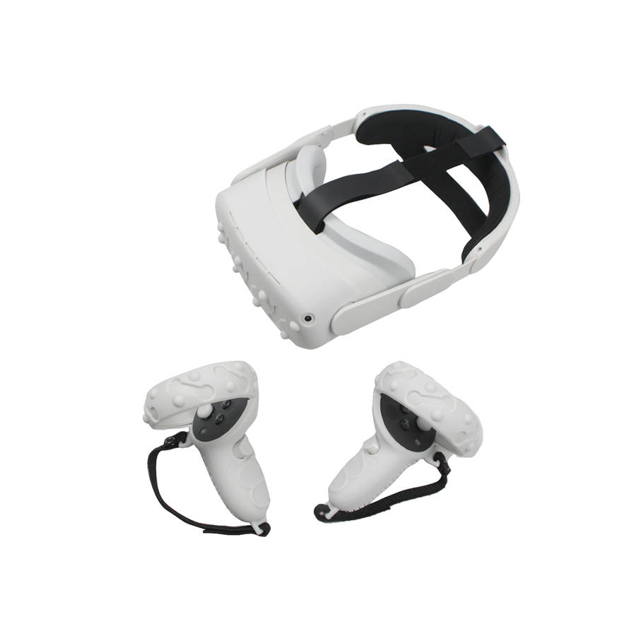 5 In1 Front Cover Eye Mask Pad For Oculus Quest 2 Touch Controller Silicone Grip Skin Thumb Button K