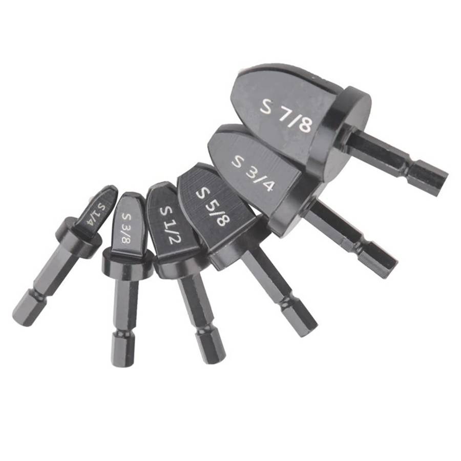 6pcs 1/4-7/8 Inch Imperial Hexagonal Tube Expander Drill Bit Air Conditioner Copper Pipe Flaring Too
