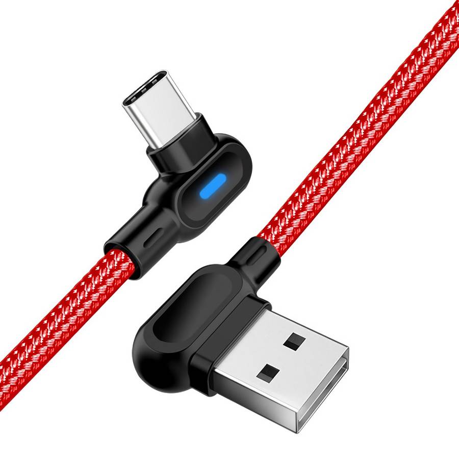 OLAF USB Type C 90 degree Elbow Fast Charging Data Cable For HUAWEI Smartphone Tablet 1M