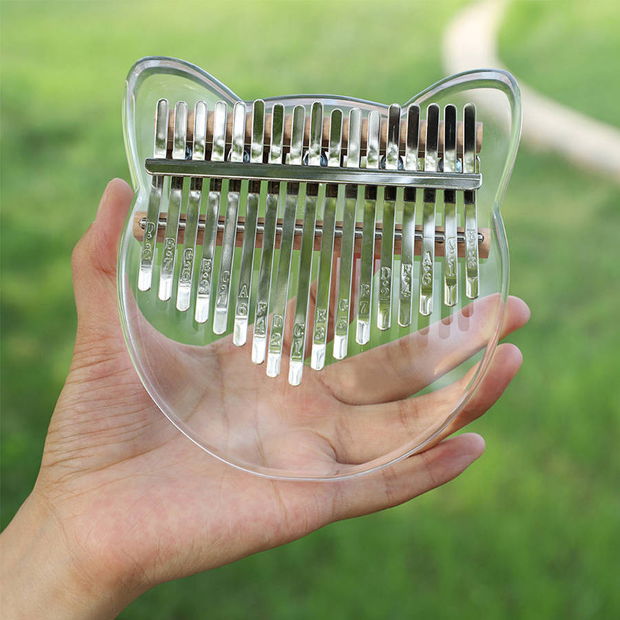 Kalimba 17 Keys Thumb Finger Piano Transparent Clear Bear Musical Gift Acrylic