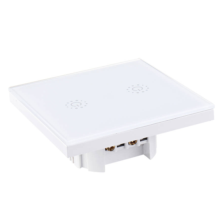 New Tuya Smart Life EU 2 Gang Smart WIFI Light Switch Interruptor Touch Wall Power Switch App