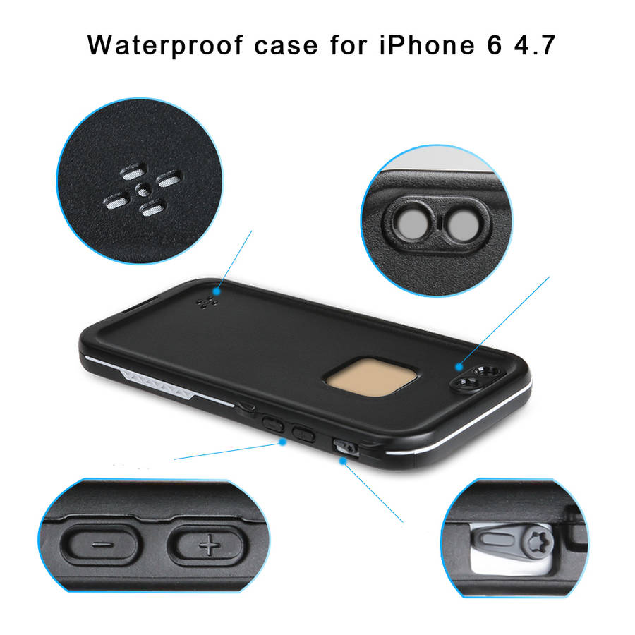 Elegiant For Iphone 6 4.7 Inch Waterproof Case Transparent Touch Screen Shockproof Full Cover Protec