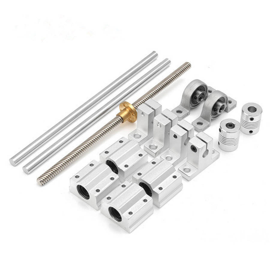 Machifit 15pcs 400mm Optical Axis Guide Bearing Housings Linear Rail Shaft