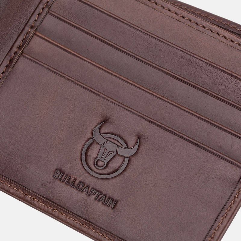 Bullcaptain Genuine Leather Wallet Card Holder For Men (Color Brown)