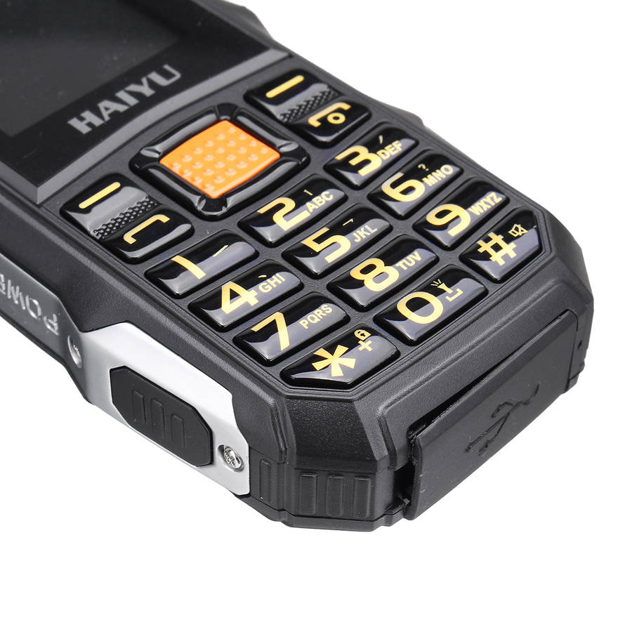 HAIYU 2.0 Inch 4800mah GSM Carriers Dual Sim Cell Phone Long Stand-by Rugged Phone...-(Color Black)