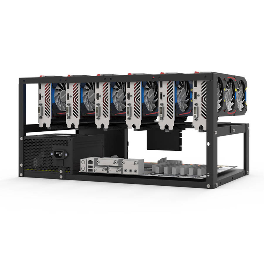 6 Gpu Mining Case Steel Open Air Miner Mining Rig Computer Case Eth Frame Rig For Bitcoin Miner Kit