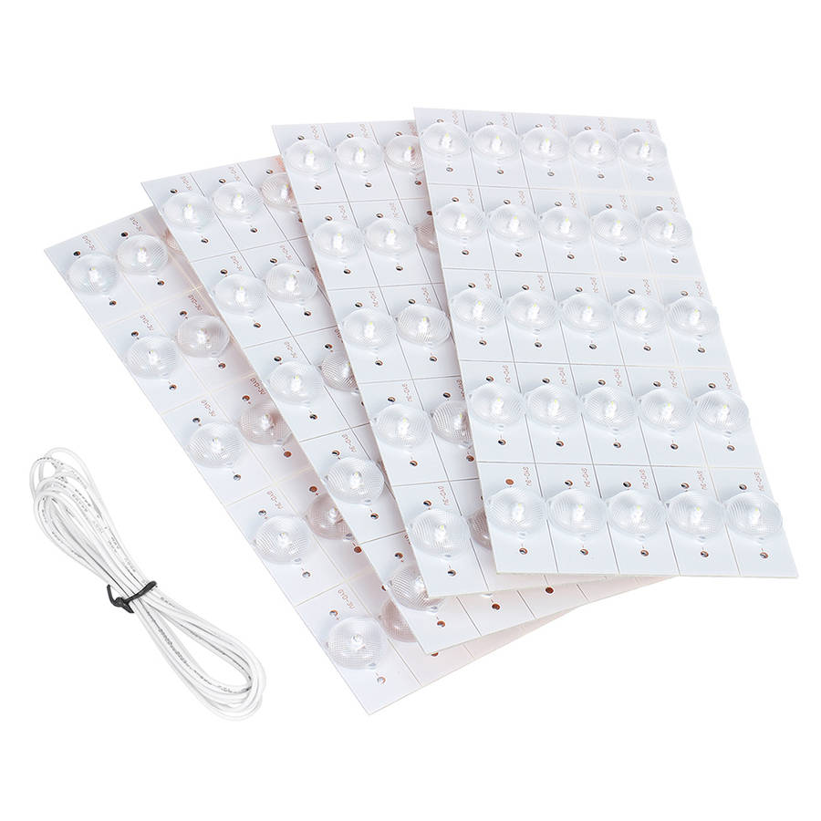 100pcs 3V LCD TV LED Backlight Lamp Beads with Plate Lens Back-in Type Luminous TV Strip Lamp Beads