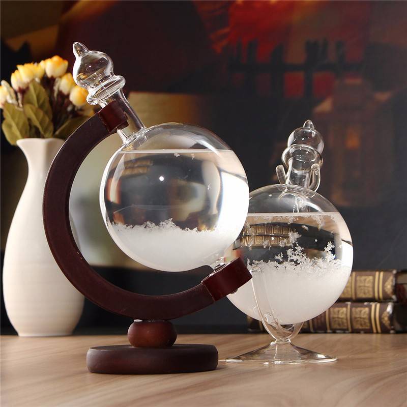 New Christmas Gift Weather Forecast Crystal Bottle Globe Storm Home Desk Decor W