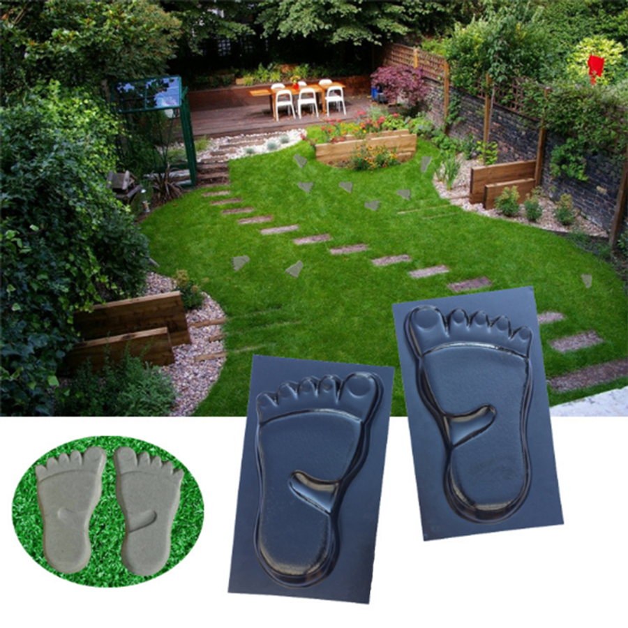 Cement Brick Mold Walk Maker A Pair of Feet Mold DIY Concrete Molds Reusable Plastic P ath Maker Ste