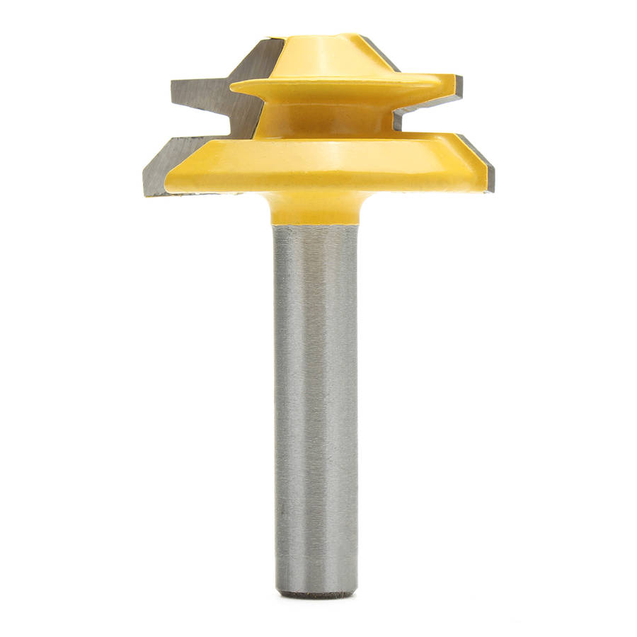 45 Degree Lock Mitre Glue Joint Router Bit Woodwork Cutter 8mm Shank 2-2/25" Len