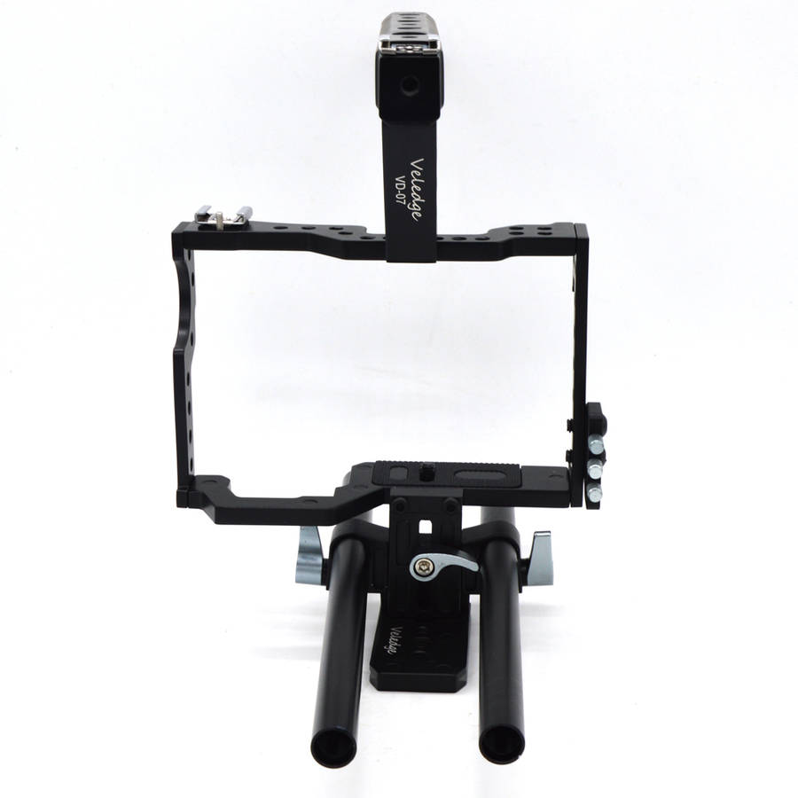 VELEDGE VD-07 Portable Aluminum Camera Cage Rig Stabilizer Top Handle Grip for DSLR Camera DV Mount