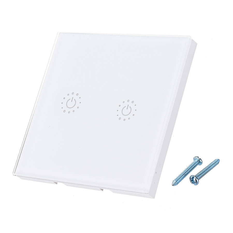 New Tuya Smart Life EU 2 Gang Smart WIFI Light Switch Interruptor Touch Wall Power Switch App